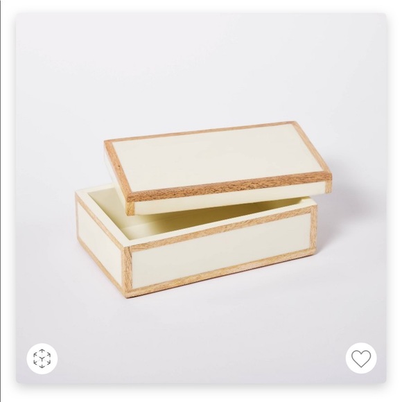 Threshold Studio McGee Wood Resin Ivory Box 8x5